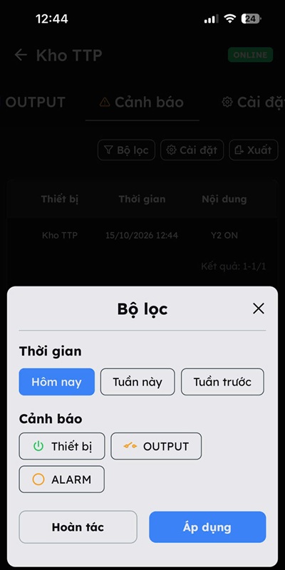 cài đặt thời gian xem lịch sử